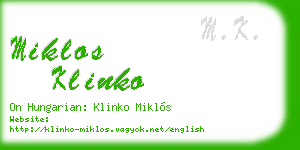 miklos klinko business card